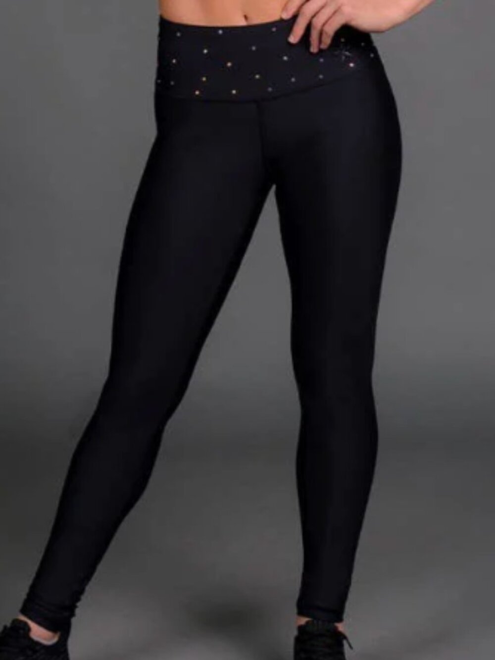 Rebel Athletic Black Crisscross Rhinestone Set - Size Adult Large
